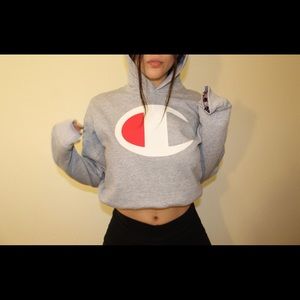 ONE LEFT Women’s Small Champion Crop Hoodie w Logo